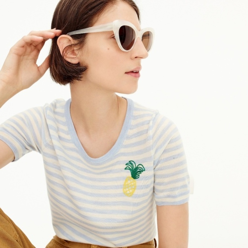 J. Crew Tippi short-sleeve sweater in pineapple